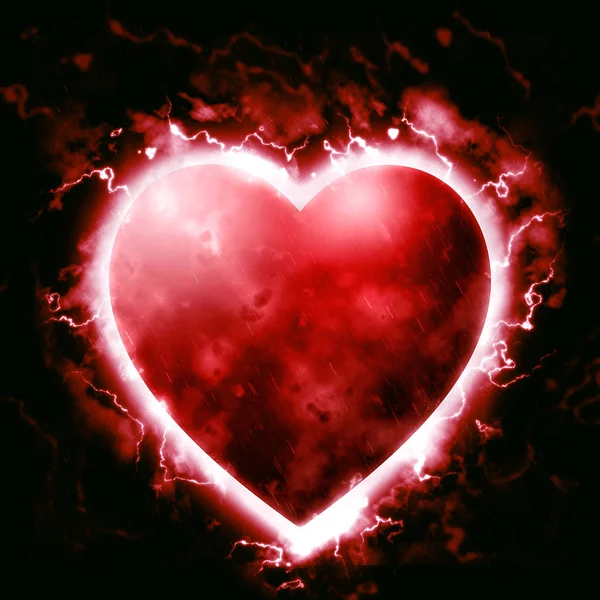 Burning art heart — Stock Photo, Image