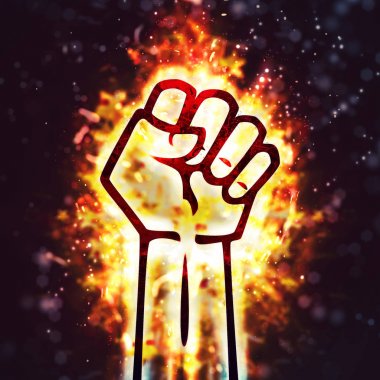 Protesto illüstrasyon bokeh etkisi ile