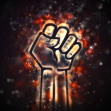 Protesto poster bokeh etkisi ile