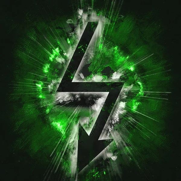 Green sign of lightning — Stock Photo, Image