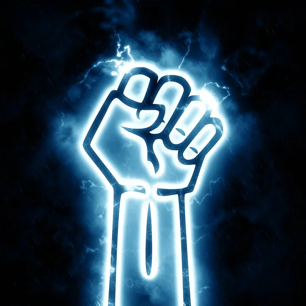Protest poster with lightning effect — Stock Photo, Image