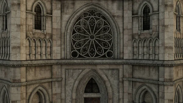 gizemli Kalesi ve onun orta bölüm pencere görünümünü