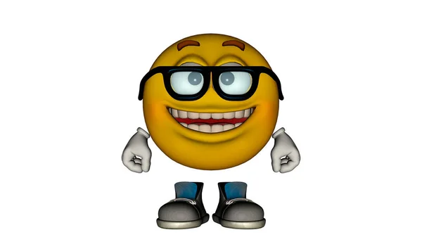 En gul leende kille med ansikte och stövlar — Stockfoto