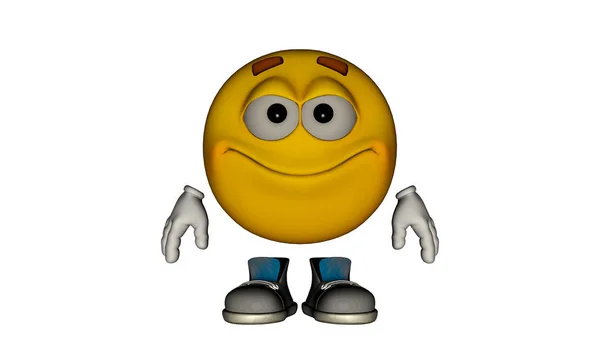 Один желтый улыбчивый парень с лицом и сапогами — стоковое фото