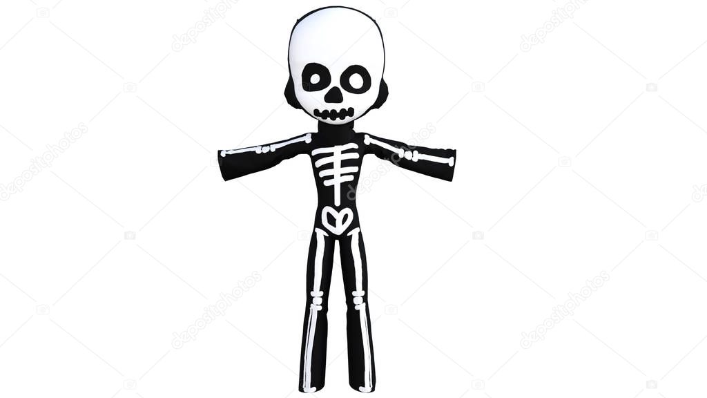 Good costume imitating a skeleton for a small child on Halloween
