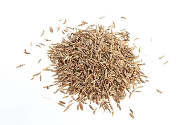 Pile of Cumin seeds isolated on white background — Stock Photo, Image