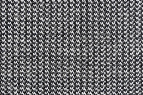 Textura de lana tejida en blanco y negro — Foto de Stock