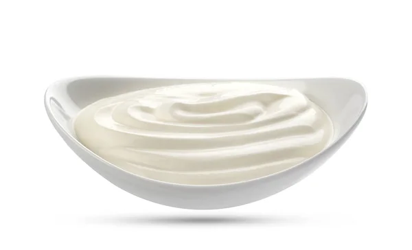 Crema agria aislada sobre fondo blanco — Foto de Stock