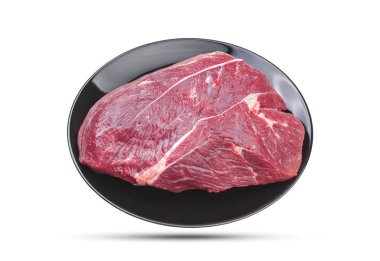 Çiğ domuz kırpma yolu ile beyaz arka plan üzerinde izole parçası