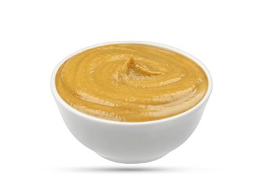 Beyaz arkaplanda izole edilmiş hardal