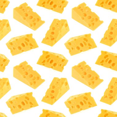 Beyaz arka plan üzerinde izole peynir seamless modeli