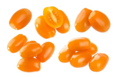 Beyaz arka planda izole edilmiş domatesler.