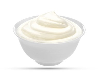 ekşi krema üzerine beyaz izole