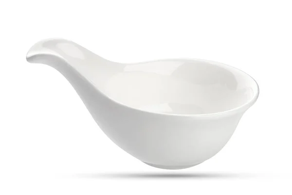 Порожня миска для соусу ізольована на білому тлі — стокове фото