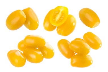 Kiraz domates izole kırpma yolu ile beyaz arka plan üzerinde