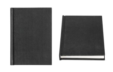 izole beyaz zemin üzerine siyah kitap kapağı