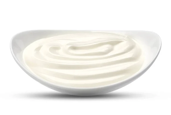Elszigetelt fehér görög joghurt — Stock Fotó