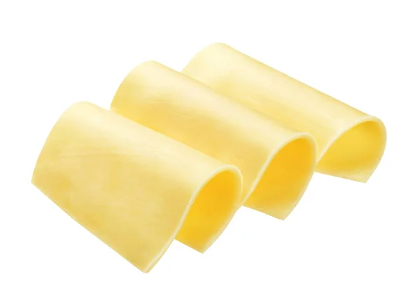 Queso aislado. Rebanada de queso aislada sobre fondo blanco con ruta de recorte — Foto de Stock