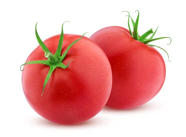 Deux tomates entières isolées sur fond blanc — Photo