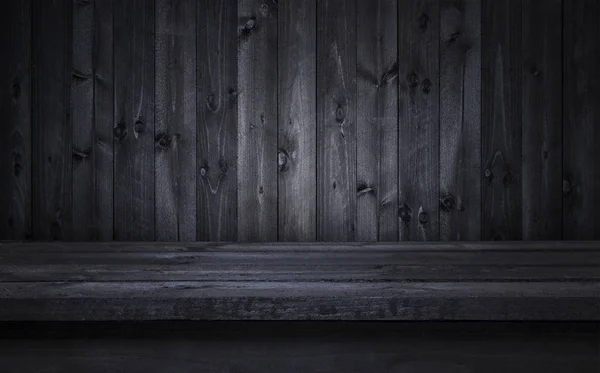 Mesa de madeira escura para montagem de exibição de produto — Fotografia de Stock