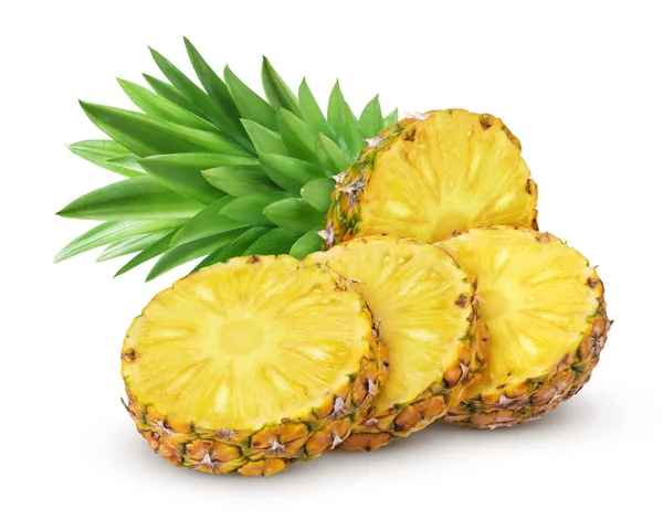 Beyaz arkaplanda izole edilmiş ananas