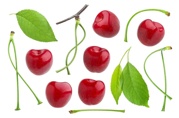 Cherry terisolasi pada latar belakang putih. Koleksi — Stok Foto