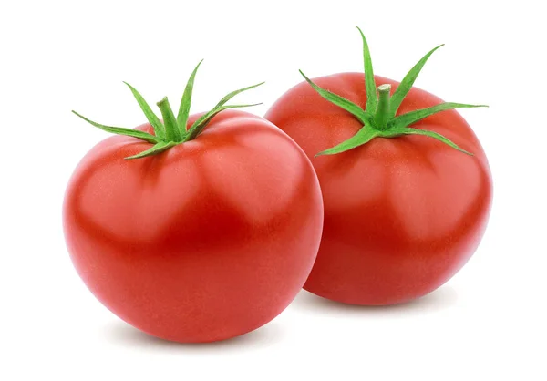 Deux tomates entières isolées sur fond blanc — Photo