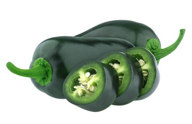 Beyaz arka plan üzerinde izole jalapeno biber