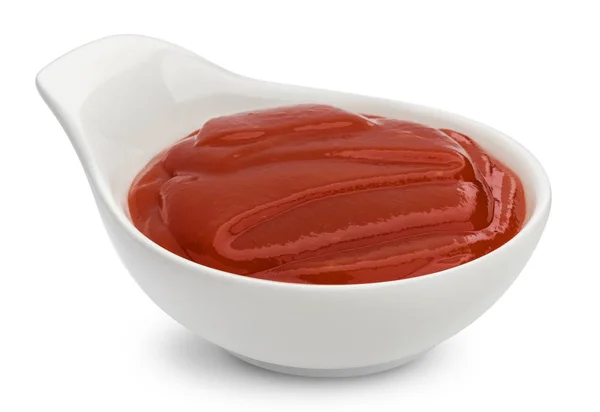 Bowl of ketchup isolated on white background — Stock Photo, Image
