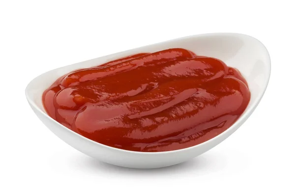 Tigela de ketchup isolada sobre fundo branco — Fotografia de Stock