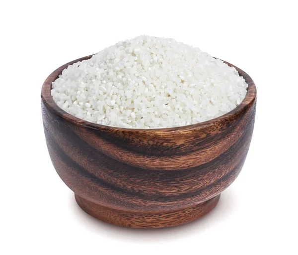White rice on wooden bowl — Stock Photo © NataliiaMelnyc #11423525