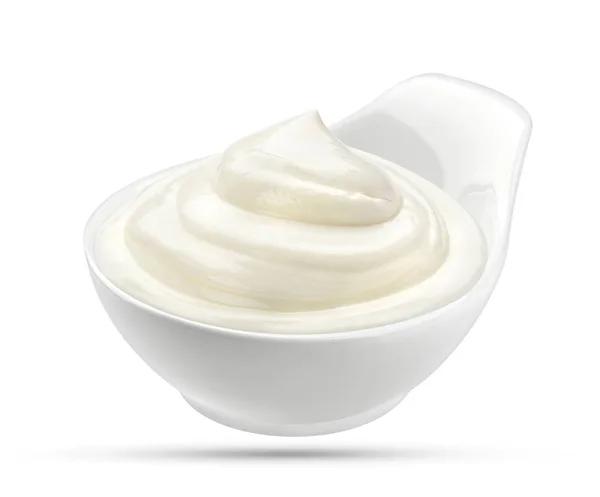 Sour cream on white — Stock Photo, Image