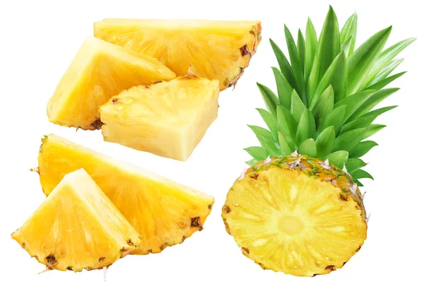 Ananasscheiben isoliert auf weißem Hintergrund. Sammlung — Stockfoto