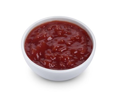 Ketçap beyaz arkaplanda izole edildi