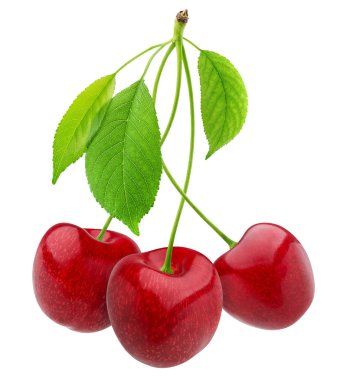 Beyaz arkaplanda kiraz izole