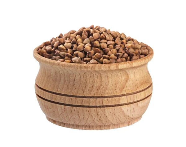 Buckwheat grain isolated on white background with clipping path. Closeup — Stock Photo, Image