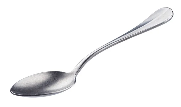 Metal kaşık izole kırpma yolu ile beyaz arka plan üzerinde