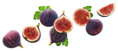 Düşen incirler beyaz arkaplanda izole