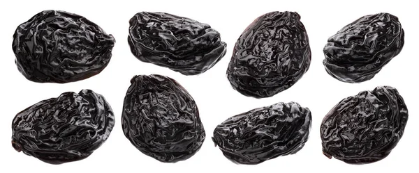 Prunes isolated on white background with clipping path — Stock Photo, Image