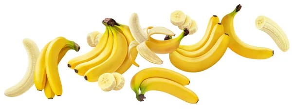 Bananen isoliert auf weißem Hintergrund mit Schneideweg — Stockfoto