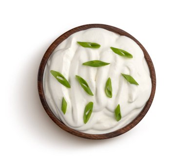 Sour cream with onion, top view