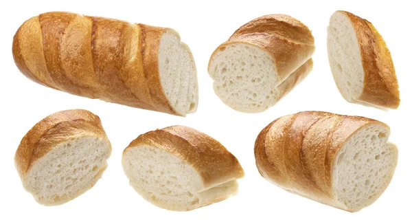 Plakken stokbrood geïsoleerd op witte achtergrond — Stockfoto