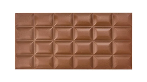Milk Chocolate Bar Isolated White Background Clipping Path Top View — Stock Photo, Image