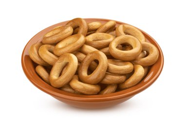 Beyaz arkaplanda kırpma yolu olan Rus simitleri izole edildi