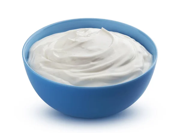 新鲜的希腊酸奶，白色底色分离 — 图库照片