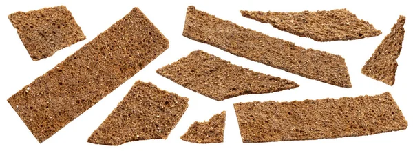 Chrupiący chleb żytni izolowany na białym tle — Zdjęcie stockowe