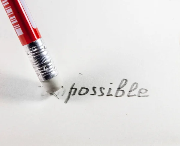 Impossible to possible writed by pencil — Stock Photo, Image