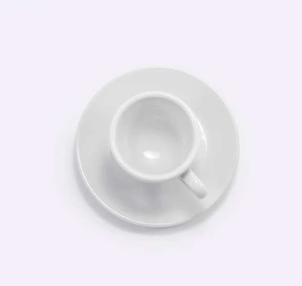 Λευκό άδειο φλυτζάνι του καφέ espresso — Φωτογραφία Αρχείου