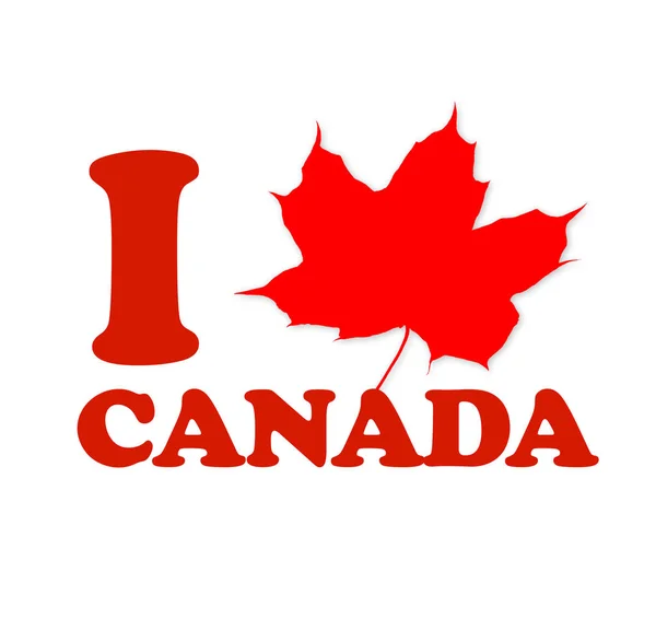 Canadá logo maple leaf Love Canada —  Fotos de Stock