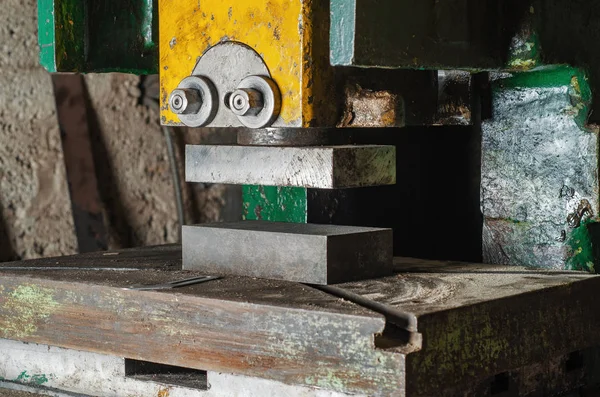 Small metal press in the workshop — 스톡 사진